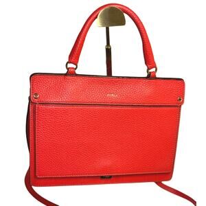 Furla Red Leather Two-way Handbag